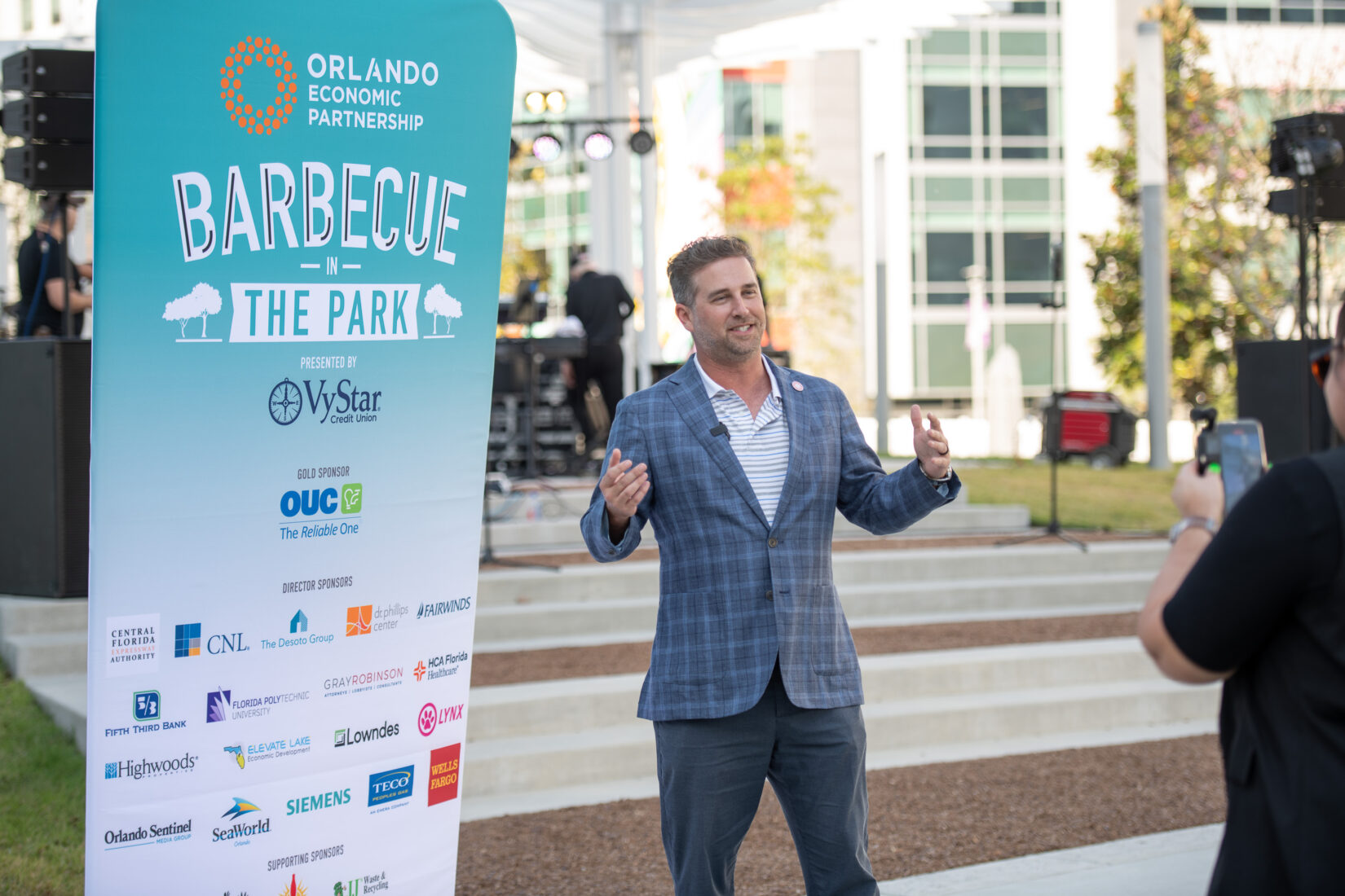 Tim Giuliani, President and CEO, Orlando Economic Partnership during the 2023 Barbecue in the Park.